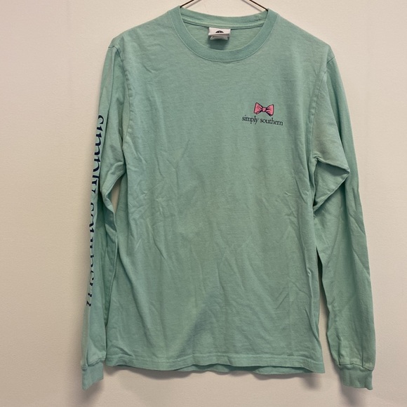 Simply Southern “prep hard or go home” teal long sleeve - Picture 4 of 6